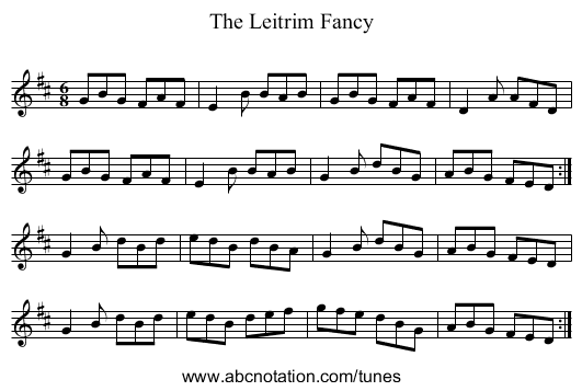 Leitrim Fancy, The - staff notation