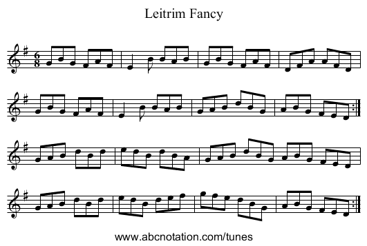 Leitrim Fancy - staff notation