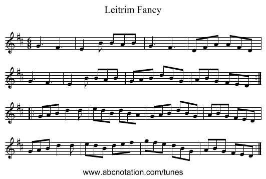 Leitrim Fancy - staff notation