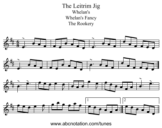 Leitrim Jig, The - staff notation