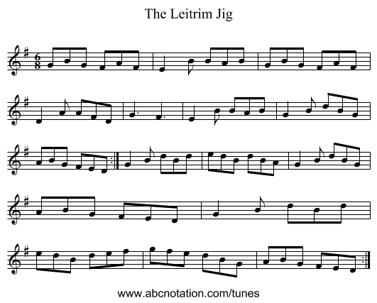 Leitrim Jig, The - staff notation