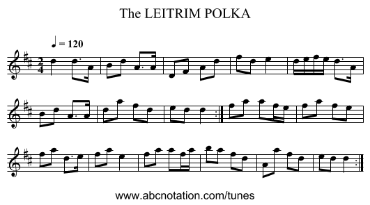 LEITRIM POLKA, The - staff notation