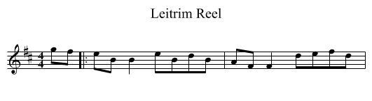 Leitrim Reel - staff notation