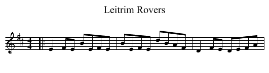 Leitrim Rovers - staff notation