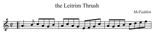 Leitrim Thrush, the  - staff notation