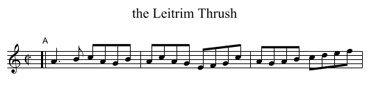 Leitrim Thrush, the  - staff notation