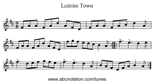 Leitrim Town - staff notation