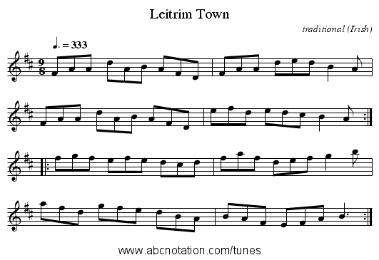Leitrim Town - staff notation
