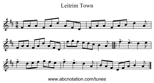 Leitrim Town - staff notation