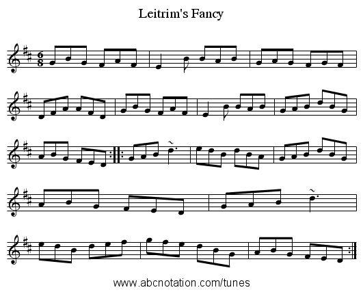 Leitrim's Fancy - staff notation