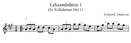 Leksandslåten 1 - staff notation