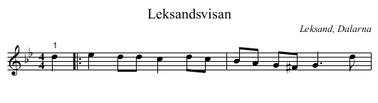 Leksandsvisan - staff notation