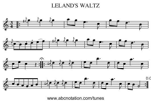 LELAND'S WALTZ - staff notation