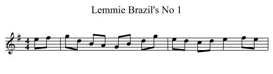 Lemmie Brazil's No 1 - staff notation