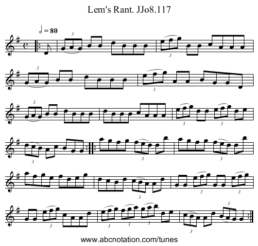 Lem's Rant. JJo8.117 - staff notation