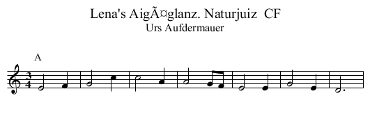 Lena's AigÃ¤glanz. Naturjuiz  CF - staff notation