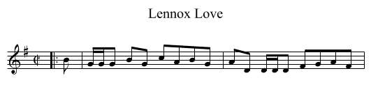 Lennox Love - staff notation