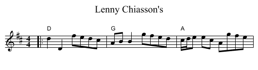 Lenny Chiasson's - staff notation