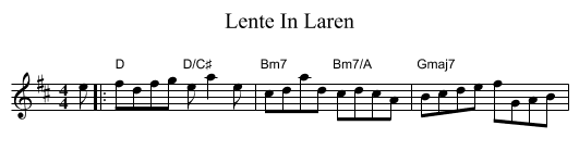 Lente In Laren - staff notation
