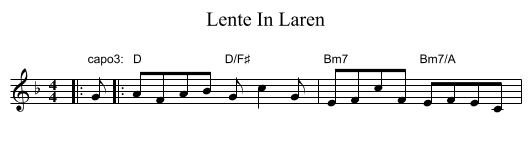 Lente In Laren - staff notation