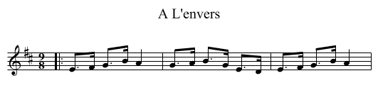 L'envers, A  - staff notation