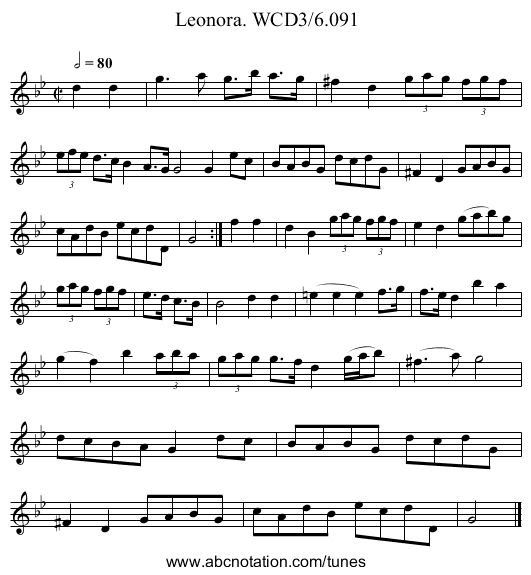 Leonora. WCD3/6.091 - staff notation