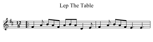 Lep The Table - staff notation