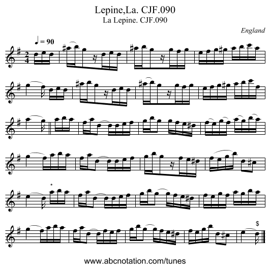 Lepine,La. CJF.090 - staff notation