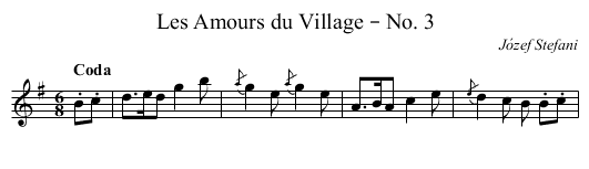 Les Amours du Village – No. 3 - staff notation
