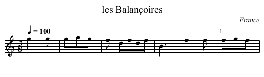 les Balançoires - staff notation