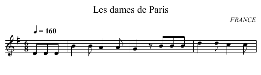 Les dames de Paris - staff notation