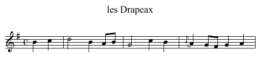les Drapeax - staff notation