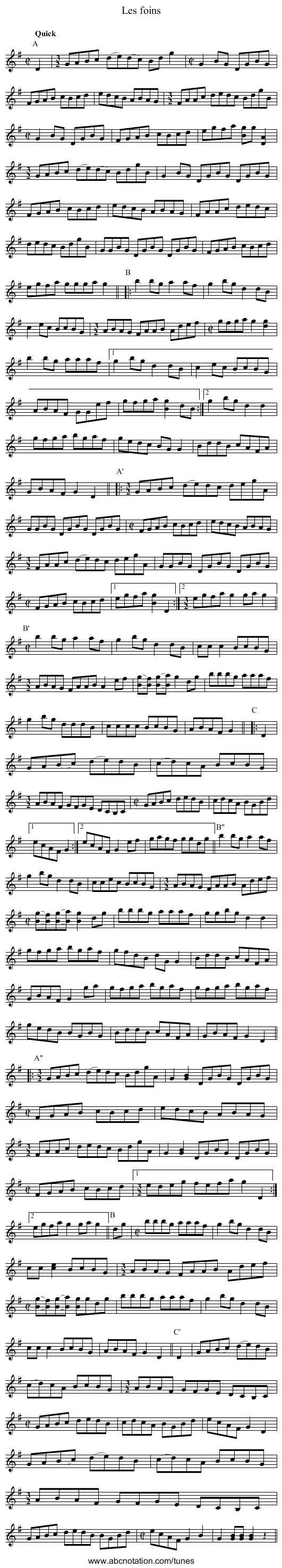 Les foins - staff notation