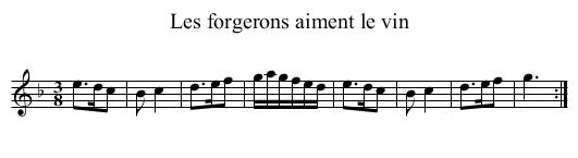 Les forgerons aiment le vin - staff notation