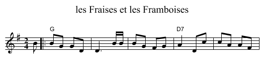 les Fraises et les Framboises - staff notation