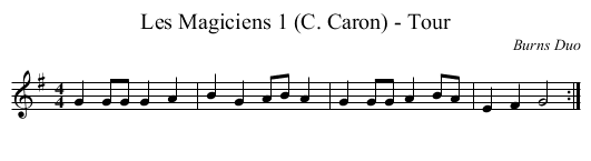 Les Magiciens 1 (C. Caron) - Tour - staff notation