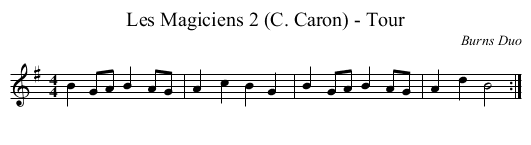 Les Magiciens 2 (C. Caron) - Tour - staff notation