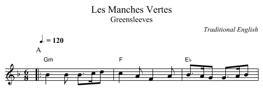 Les Manches Vertes - staff notation