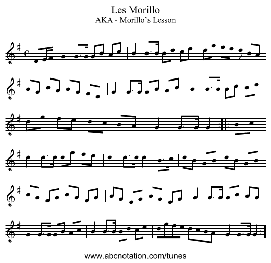 Les Morillo - staff notation