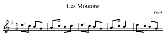 Les Moutons - staff notation