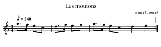 Les moutons - staff notation