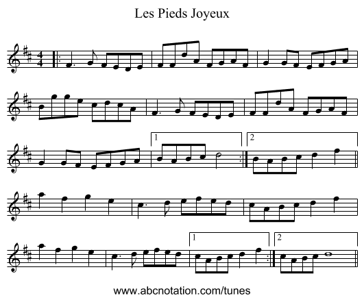 Les Pieds Joyeux - staff notation