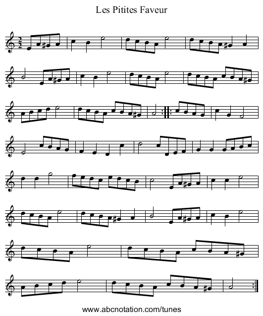 Les Pitites Faveur - staff notation