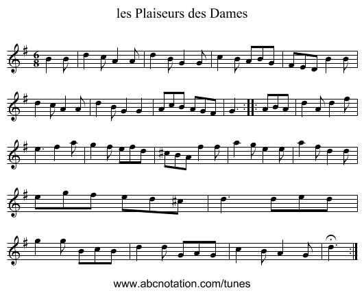 les Plaiseurs des Dames - staff notation