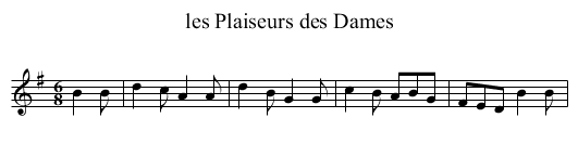 les Plaiseurs des Dames - staff notation