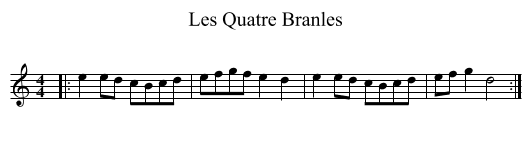Les Quatre Branles - staff notation
