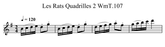 Les Rats Quadrilles 2 WmT.107 - staff notation