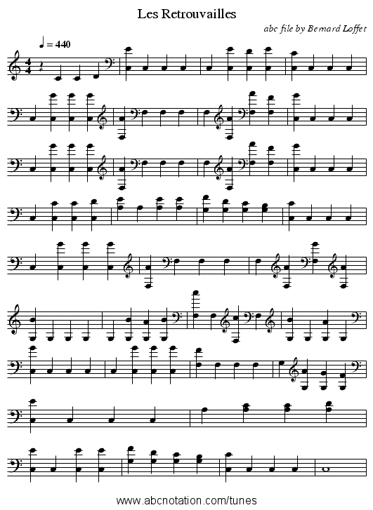 Les Retrouvailles - staff notation