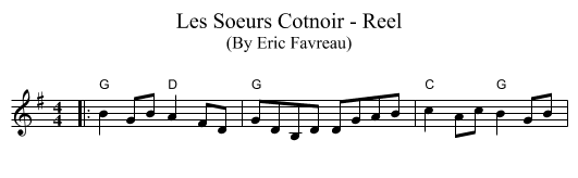 Les Soeurs Cotnoir - Reel - staff notation