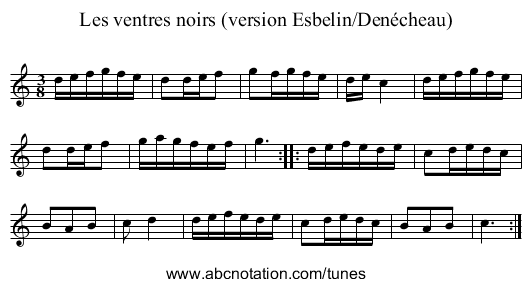 Les ventres noirs (version Esbelin/Denécheau) - staff notation